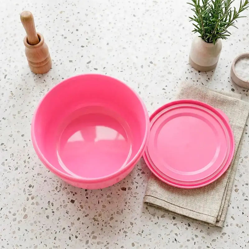 Contenedor Hermético, Circular, Color Rosa 2