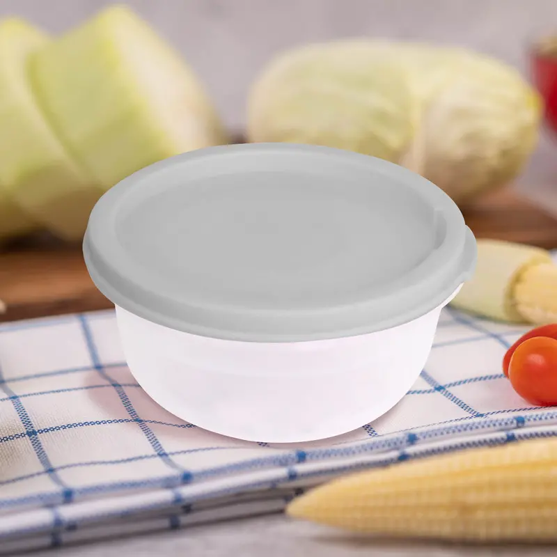 Contenedor Hermético Transparente Con Tapa Gris De 200 Ml 1