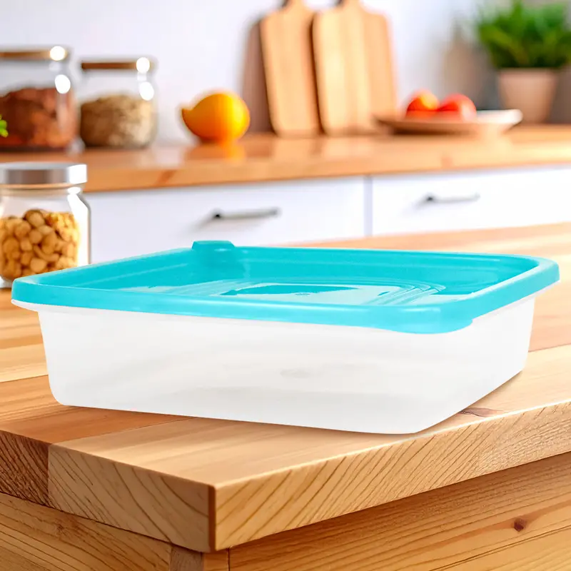 Contenedor Microfresh Cuadrado, Color Aqua 2L 1