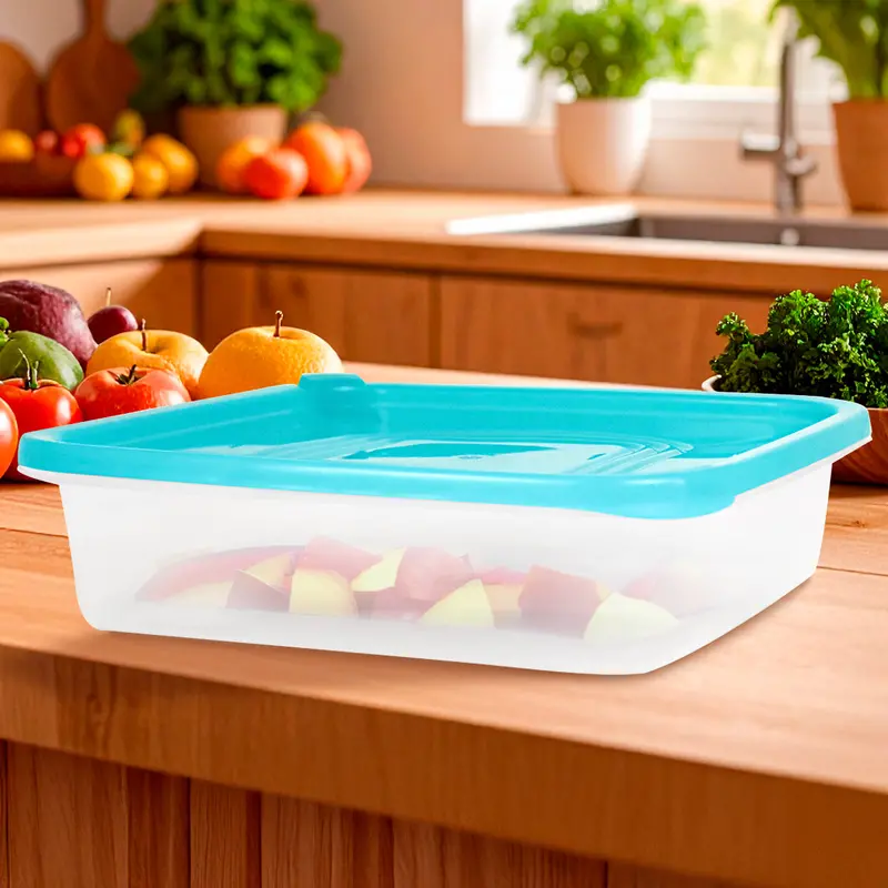 Contenedor Microfresh Cuadrado, Color Aqua 2L 2
