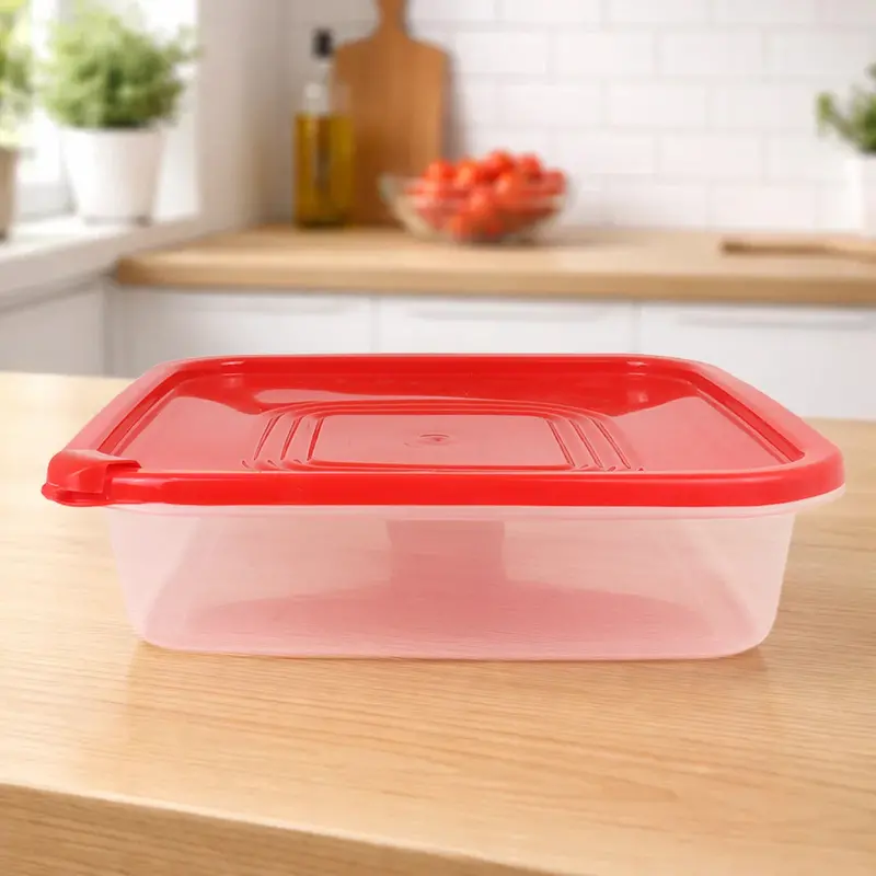 Contenedor Microfresh Cuadrado, Color Rojo 1