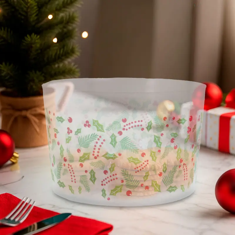 Contenedor Navideño Con Tapa Roja 2