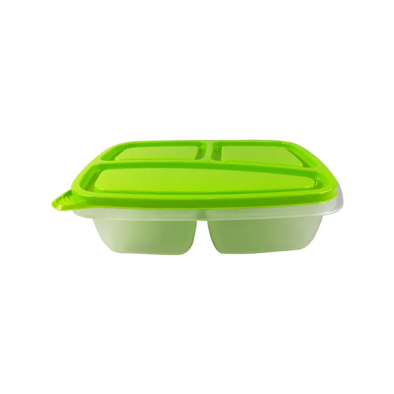 Contenedor Rectangular Con Divisiones Verde 1