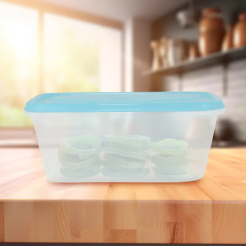 Contenedor Rectangular De Plástico Color Azul Para Alimentos 1