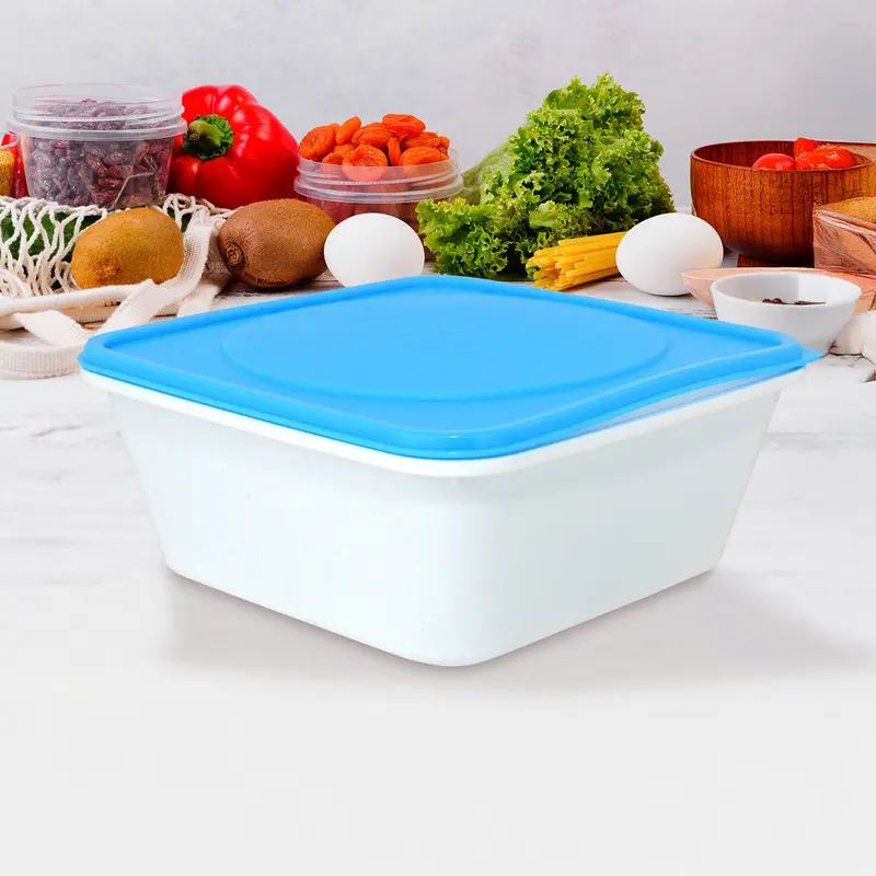 Contenedor Rectangular De Plástico Color Azul Para Alimentos, 800Ml 1