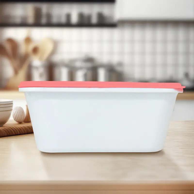 Contenedor Rectangular De Plástico Color Coral Para Alimentos, 800Ml 2