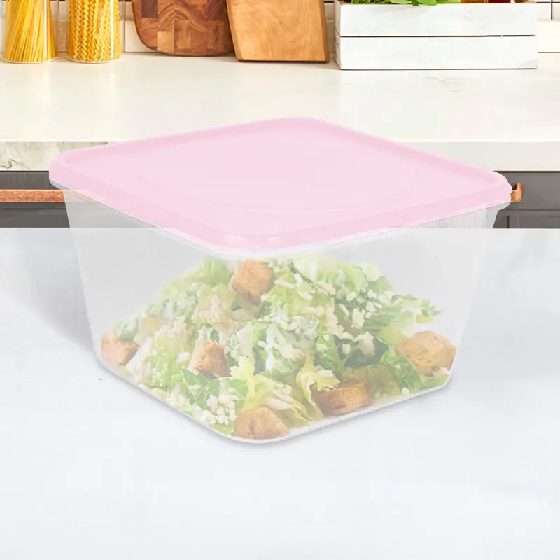 Contenedor Rectangular De Plástico Color Rosa Para Alimentos, 800Ml 1