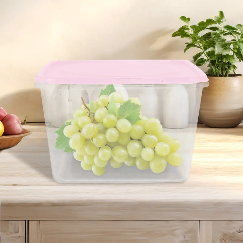 Contenedor Rectangular De Plástico Color Rosa Para Alimentos, 800Ml 2