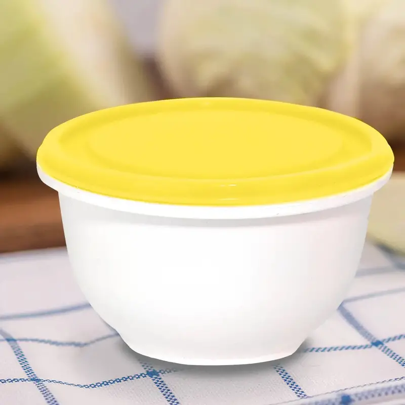 Contenedor Redondo De Plástico, Color Amarillo, 180 Ml 2