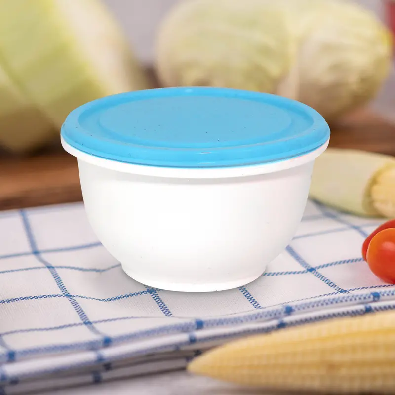Contenedor Redondo De Plástico Color Azul Para Alimentos, 180Ml 2