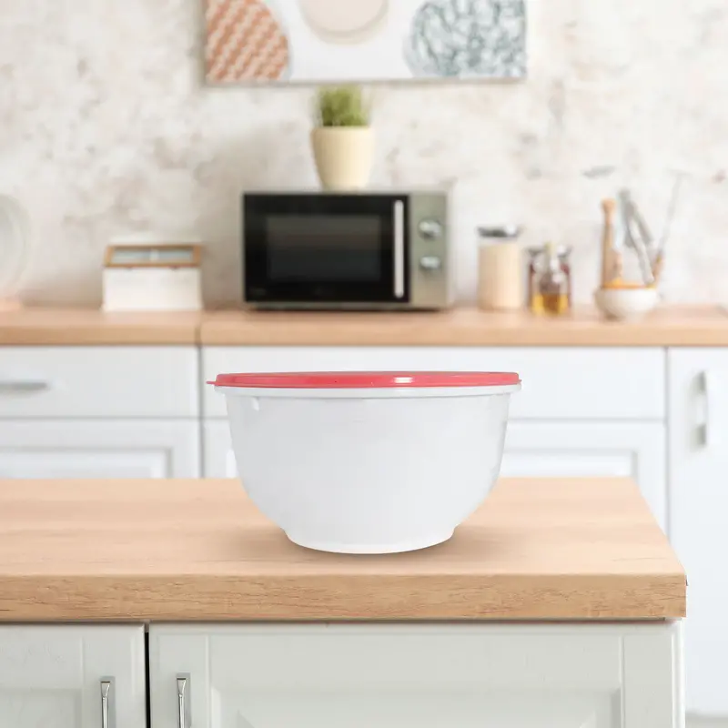 Contenedor Redondo De Plástico Color Blanco/Rosa Para Alimentos, 820Ml 1