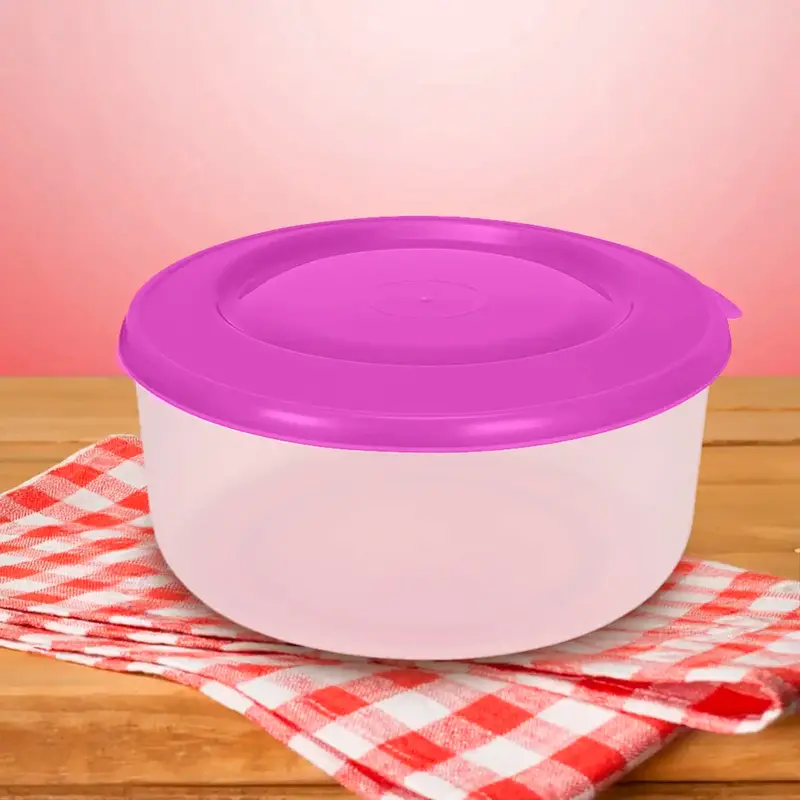 Contenedor Redondo De Plástico, Color Morado, 550 Ml 1