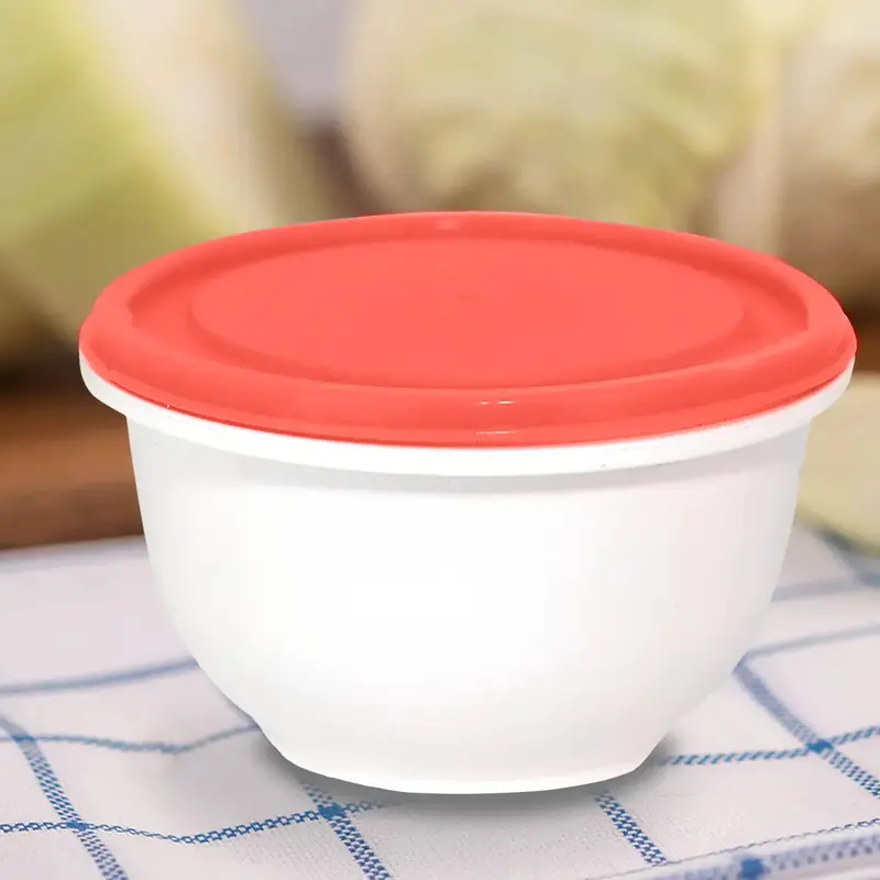Contenedor Redondo De Plástico, Color Naranja, 180 Ml 2
