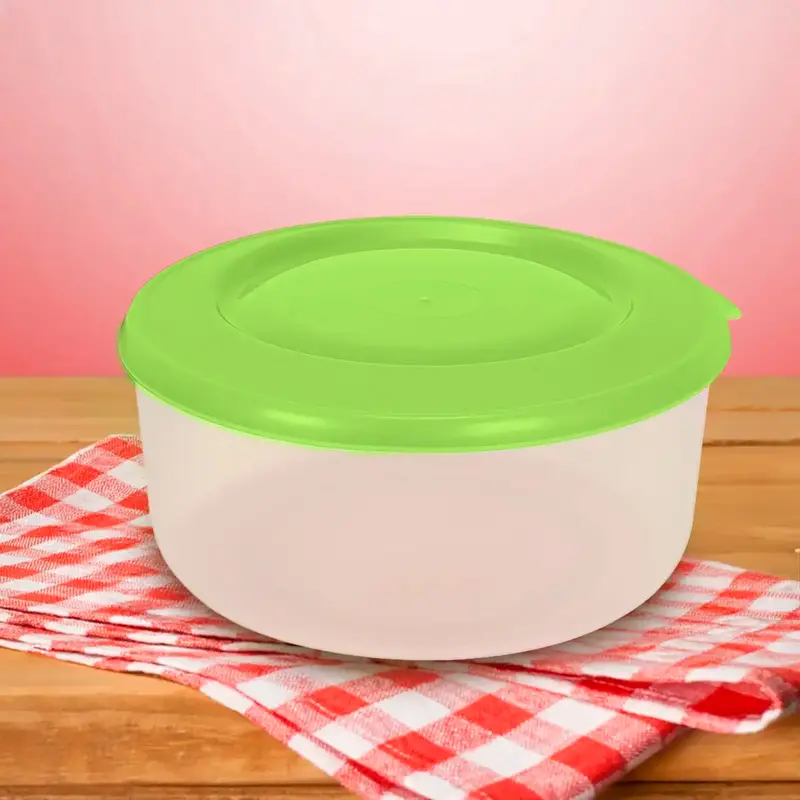 Contenedor Redondo De Plástico, Color Verde, 550 Ml 1