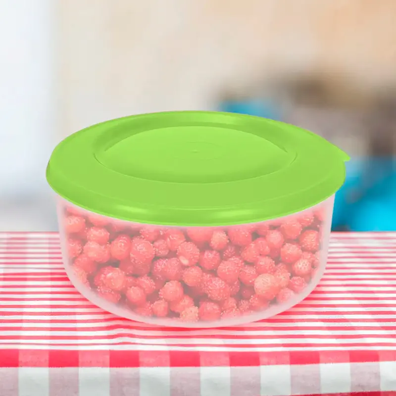 Contenedor Redondo De Plástico, Color Verde, 550 Ml 2