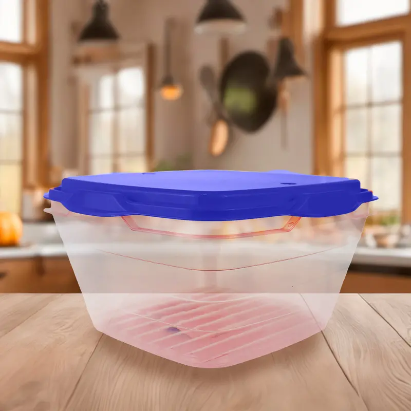 Contenedor Transparente, Tapa Color Azul, 1 L 2