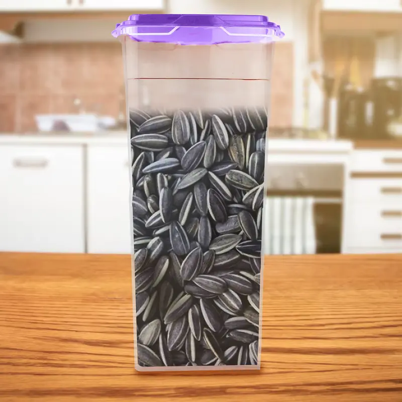 Contenedor Transparente, Tapa Color Morado, 1.2 L 2
