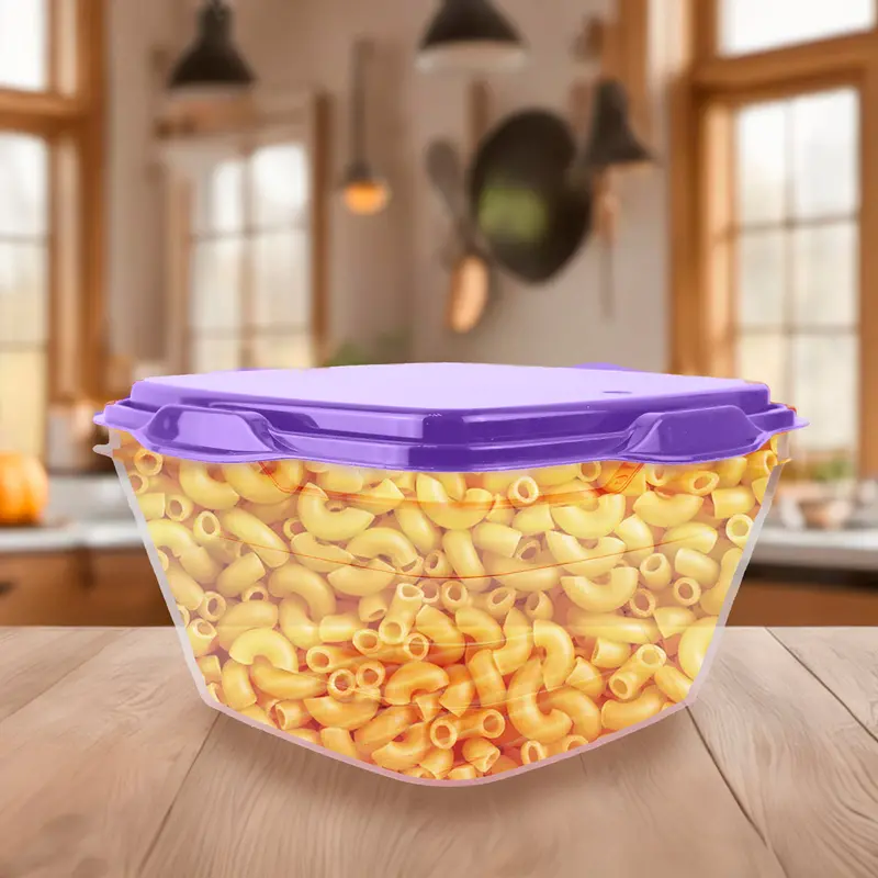 Contenedor Transparente, Tapa Color Morado, 1 L 1