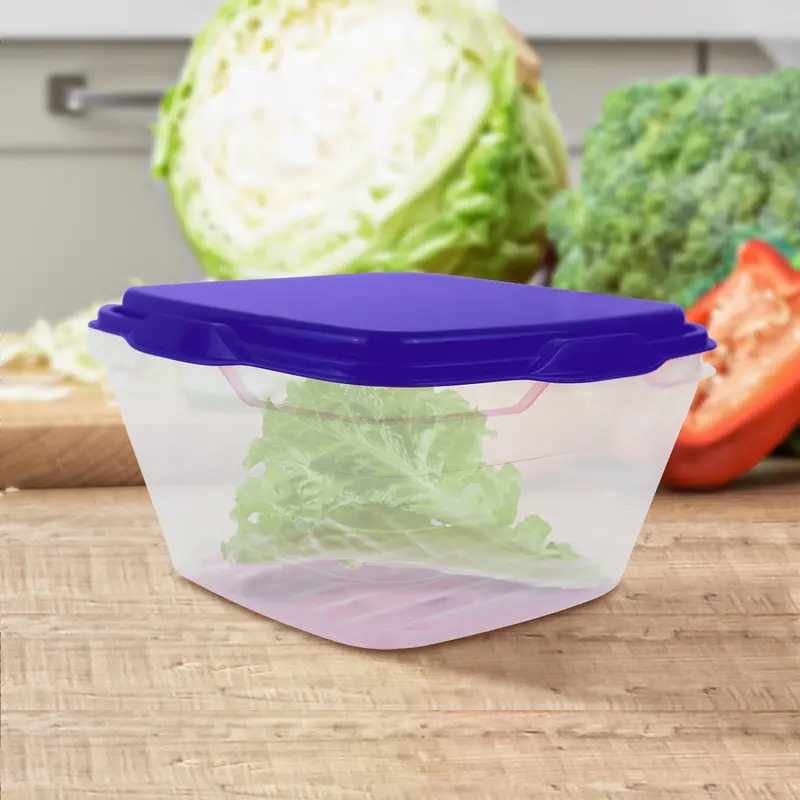 Contenedor Transparente, Tapa Color Morado, 500 Ml 1