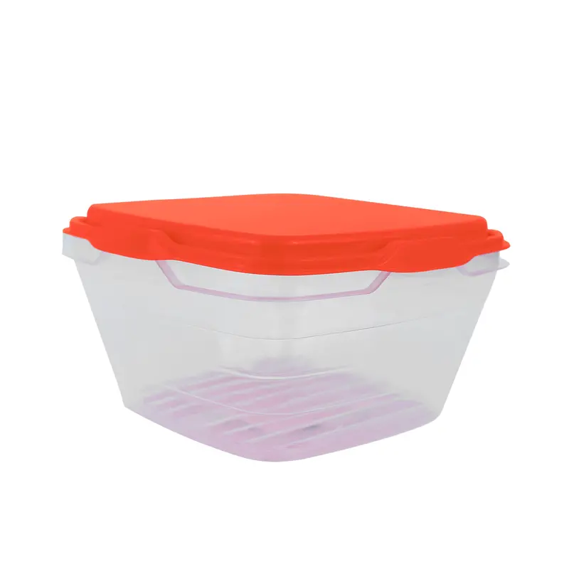 Contenedor Transparente, Tapa Color Naranja, 500 Ml 2