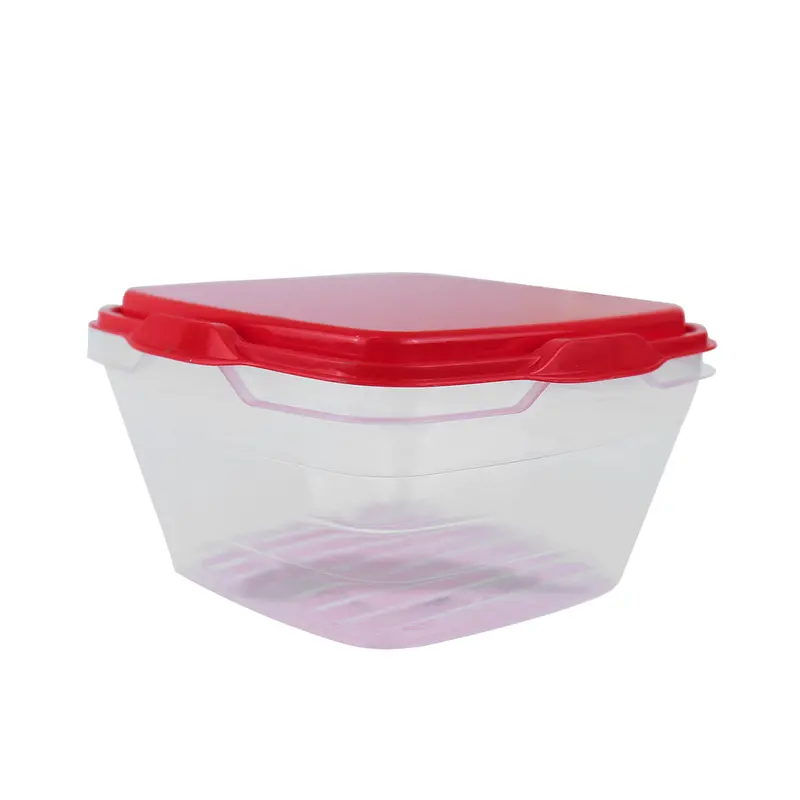 Contenedor Transparente, Tapa Color Rojo, 500 Ml 2