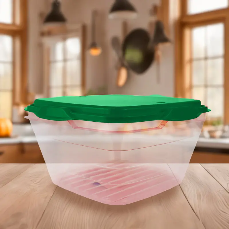 Contenedor Transparente, Tapa Color Verde, 1.8 L 2