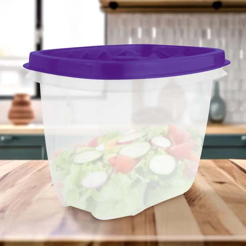 Contenedor Transparente, Tapa Texturizada Color Morada, 500 Ml 1