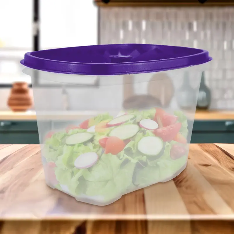 Contenedor Transparente, Tapa Texturizada Color Morado, 1.2 L 1
