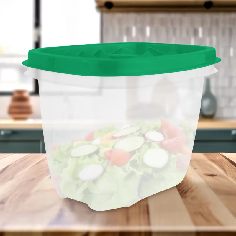 Contenedor Transparente, Tapa Texturizada Color Verde, 500 Ml 1