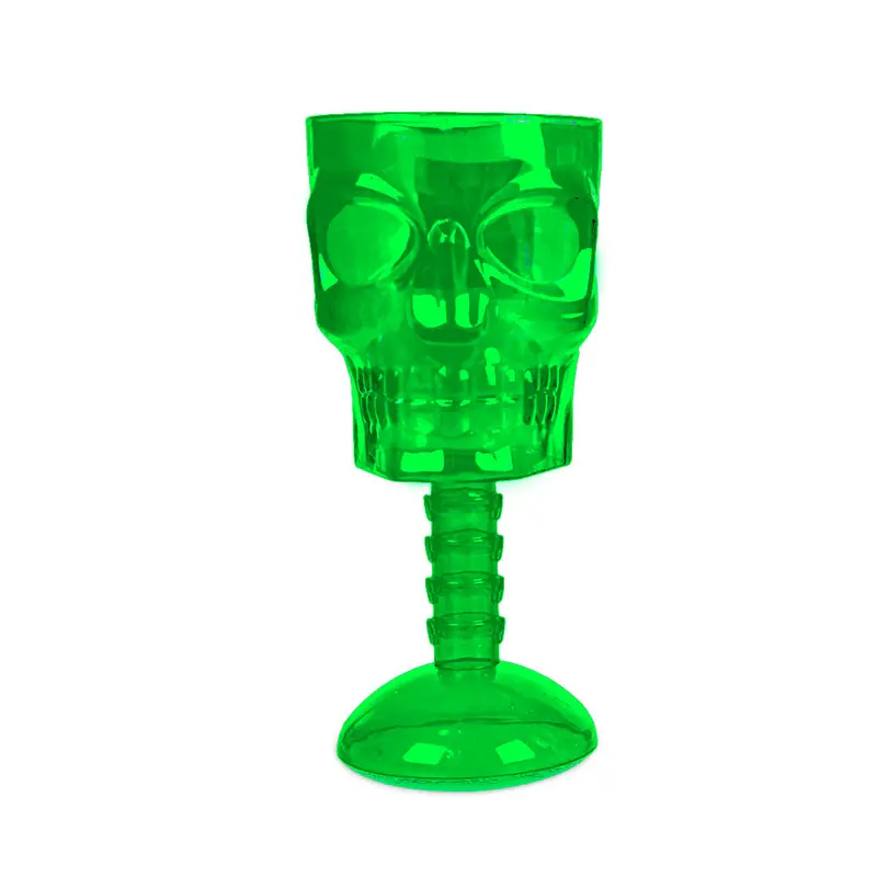 Copa Color Verde Con Diseño De Cráneo 2