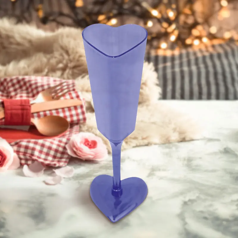 Copa De Plástico Para Champagne En Forma De Corazón, Color Morado 1