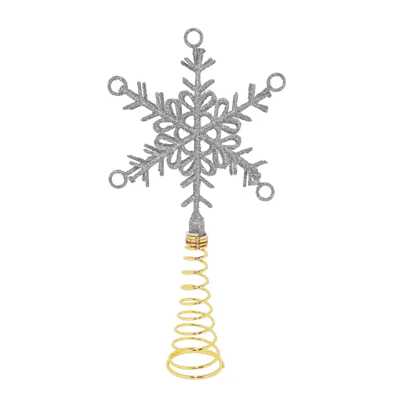 Copo De Nieve Color Plata Para Punta De Árbol De Navidad 1