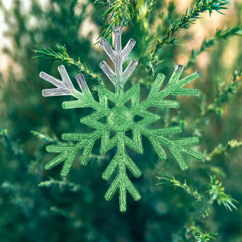 Copo De Nieve Con Diamantina Color Verde 1