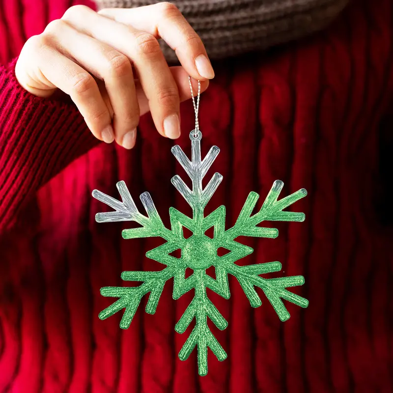 Copo De Nieve Con Diamantina Color Verde 2
