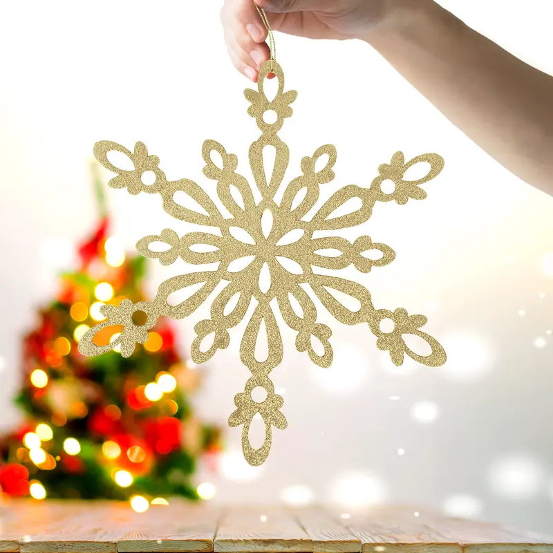 Copo De Nieve Con Glitter, Color Dorado 2