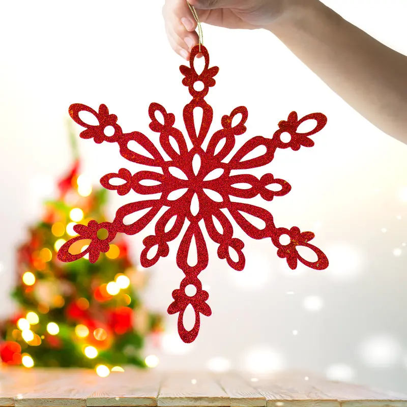 Copo De Nieve Con Glitter, Color Rojo 1