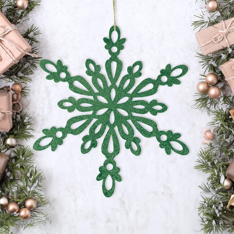 Copo De Nieve Con Glitter, Color Verde 1