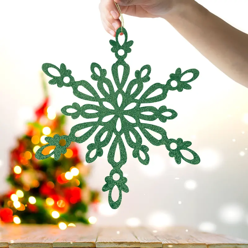Copo De Nieve Con Glitter, Color Verde 2