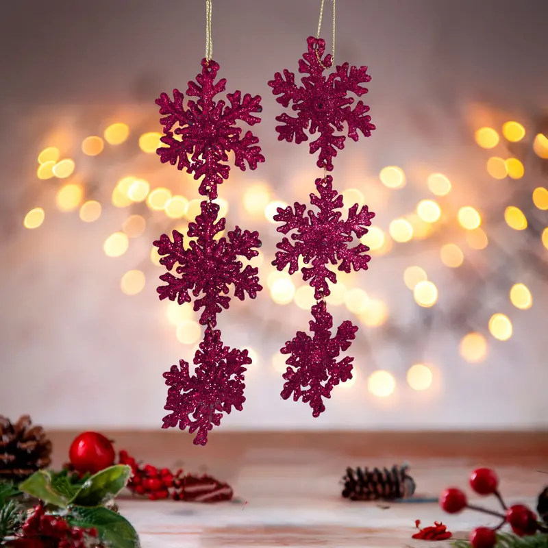 Copo De Nieve De 3 Niveles Con Diamantina Color Fucsia 1