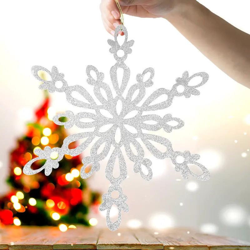 Copo De Nieve Jumbo Con Glitter, Color Plata 1