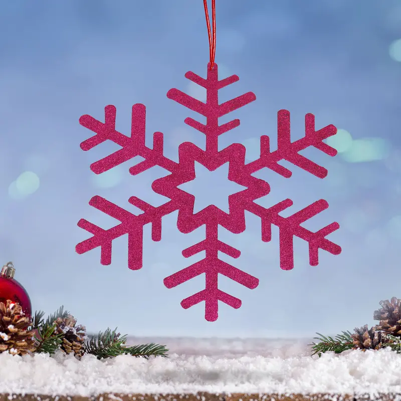 Copo De Nieve Jumbo, Glitter, Color Fucsia 1