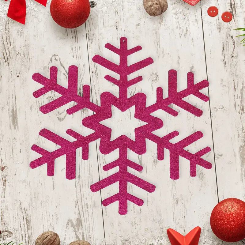 Copo De Nieve Jumbo, Glitter, Color Fucsia 2