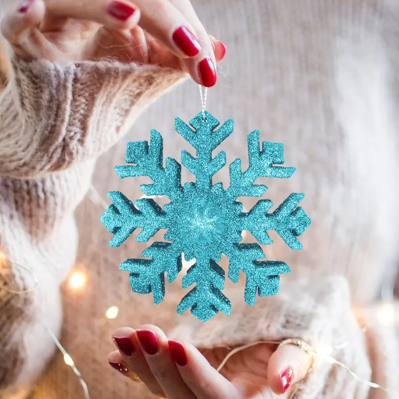Copo De Nieve, Volumen, Glitter, Color Azul 2