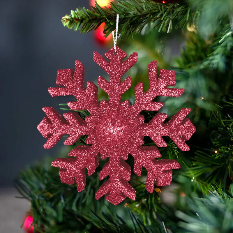Copo De Nieve, Volumen, Glitter, Color Rojo 1