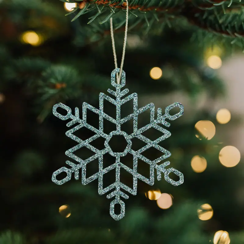 Copos De Nieve Color Aqua, 4 Piezas. 1