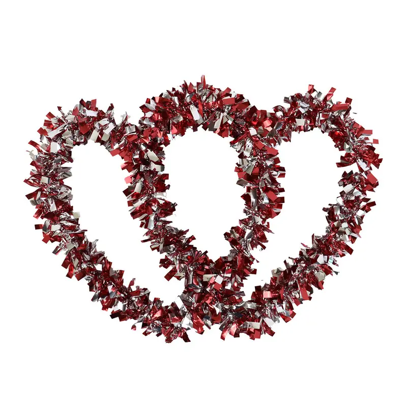 Corazón De Escarcha Decorativo Color Rojo/Plateado 2