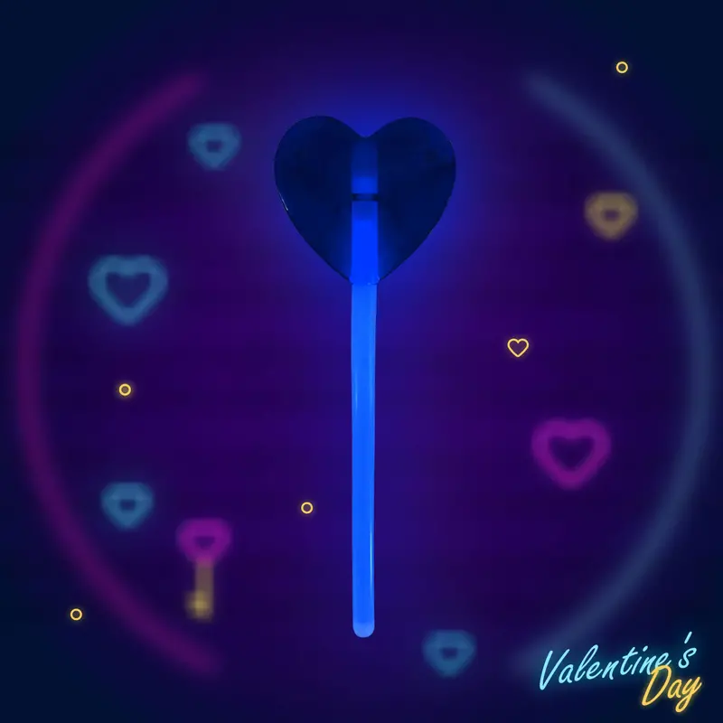 Corazón De Plástico Decorativo Con Luz Neón Azul 1