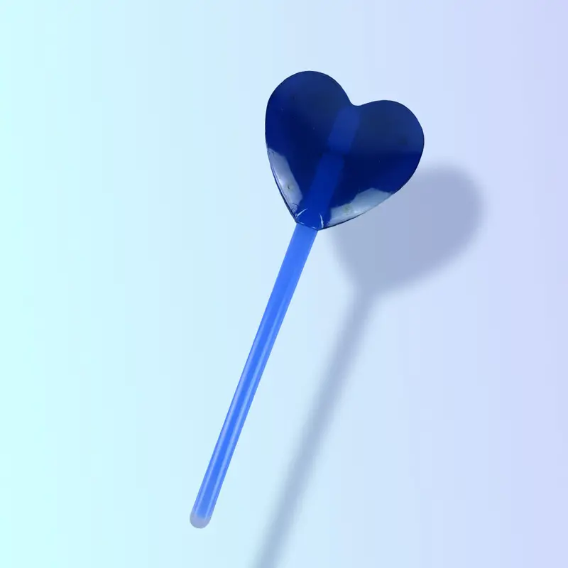 Corazón De Plástico Decorativo Con Luz Neón Azul 2