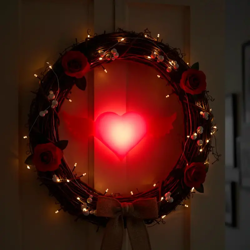 Corazón Decorativo Con Luz, Color Rojo 2