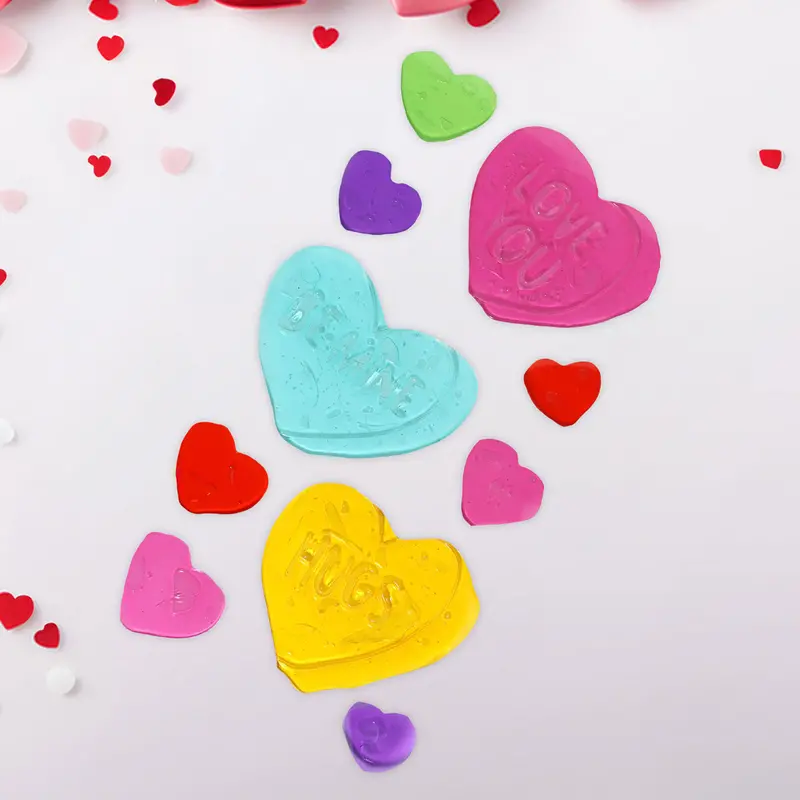 Corazones De Colores Gel Clings, Set De 10 Pzas 2